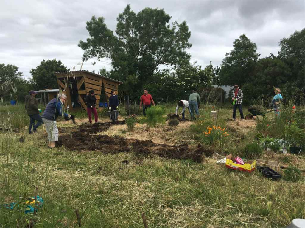 Potager en fer à cheval au Jardin partagé